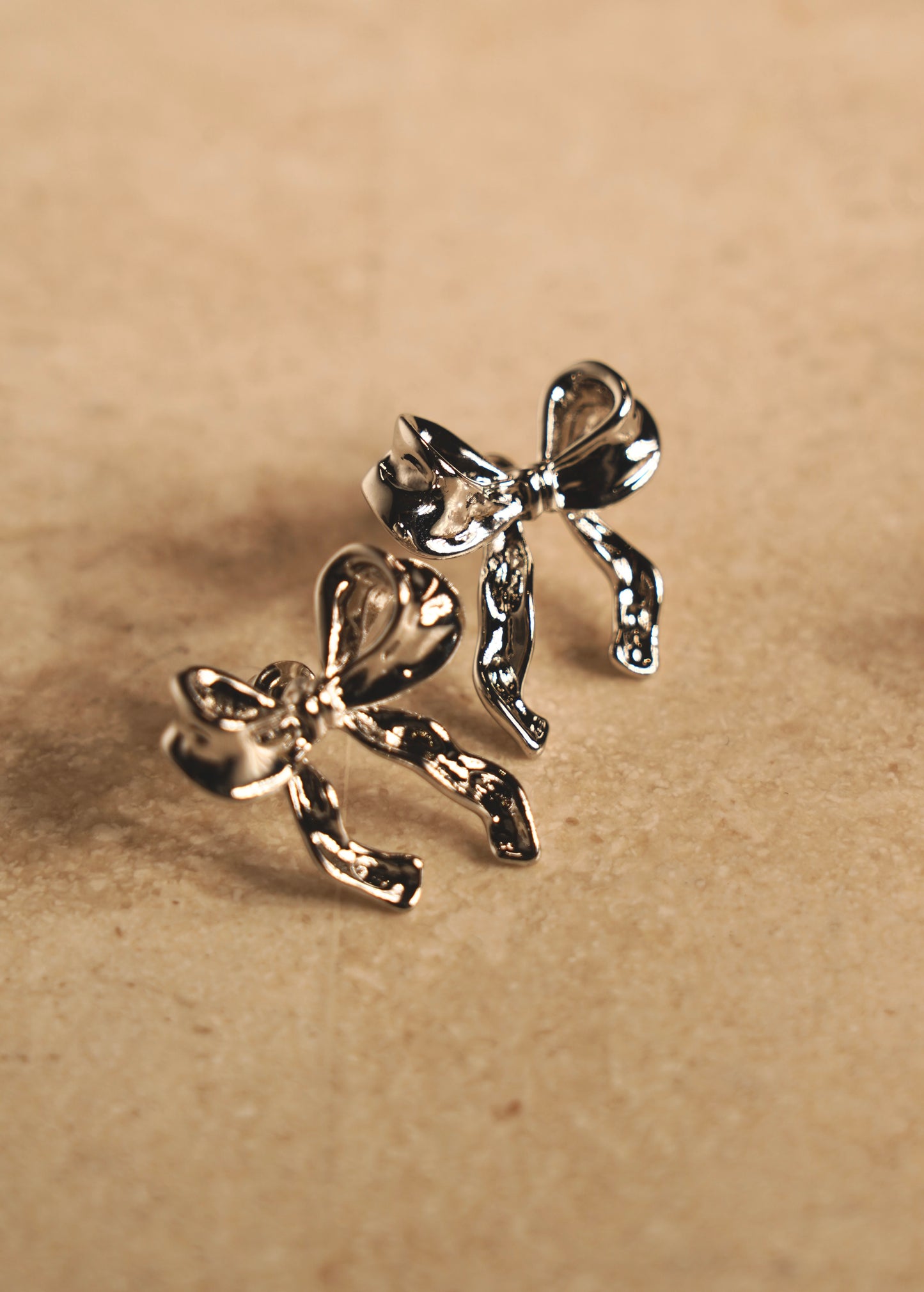 Silver Bow Earrings