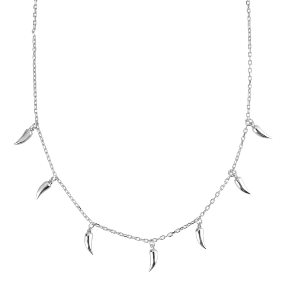 Silver Cornicello Choker
